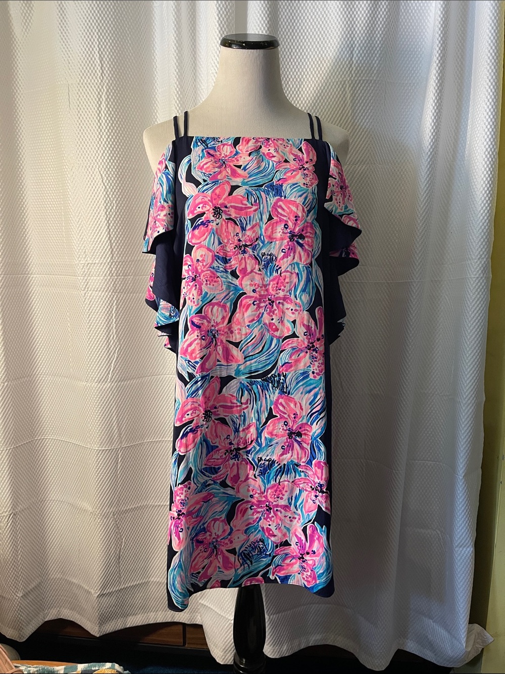 Lilly Pulitzer Kara Navy Dress in Hypes and Stripes Pink & Blue NWT size xs